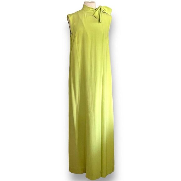 Vintage 1960s Elizabeth Arden Womens Jumpsuit Sz Large Lime Green Wide Leg Mod - Picture 2 of 14
